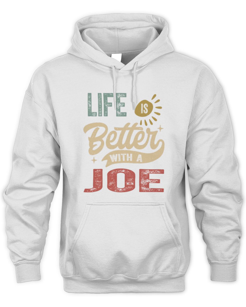 Life Is Better With a Name Personalized Retro T-Shirt JOE-48 / Unisex Hoodie / white