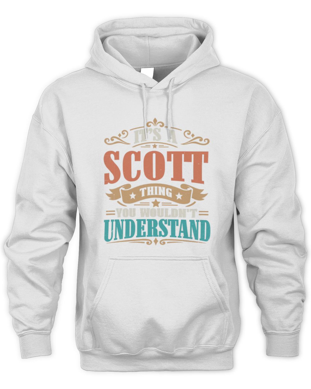 It’s a Name Thing Personalized Retro T-Shirt SCOTT M1-47 / Unisex Hoodie / white