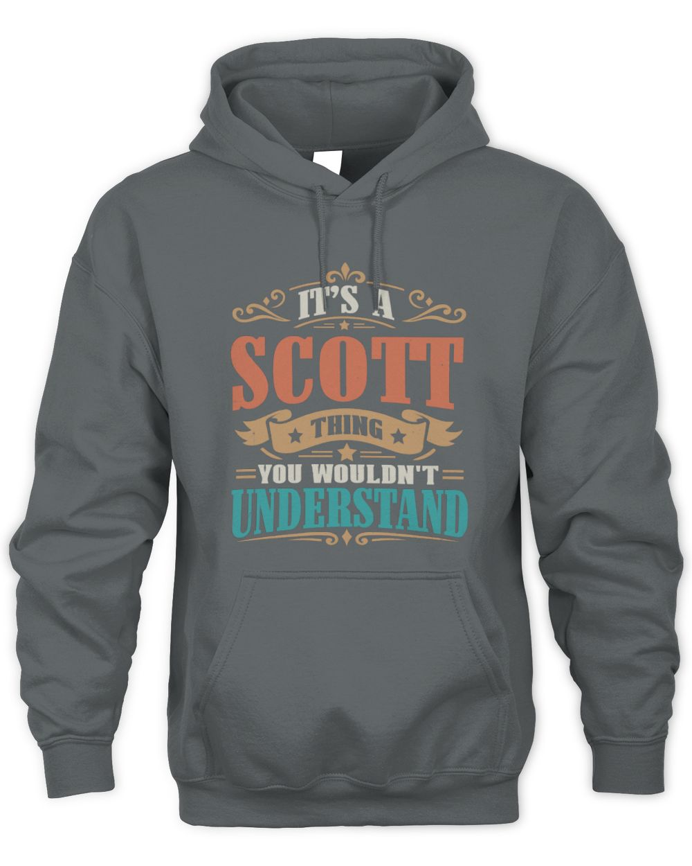 It’s a Name Thing Personalized Retro T-Shirt SCOTT M1-47 / Unisex Hoodie / charcoal