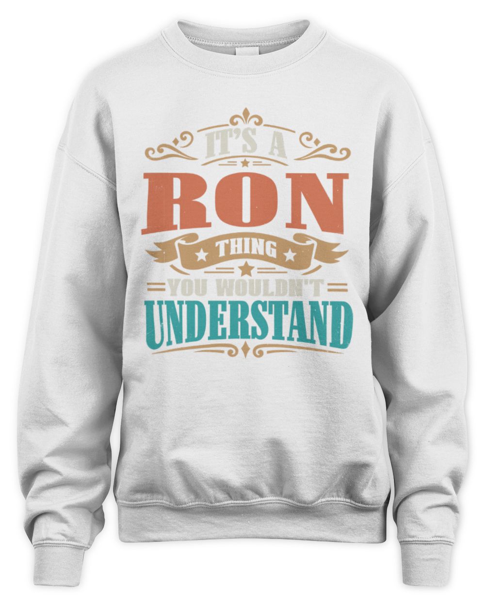 It’s a Name Thing Personalized Retro T-Shirt RON M1-47 / Unisex Sweatshirt / white