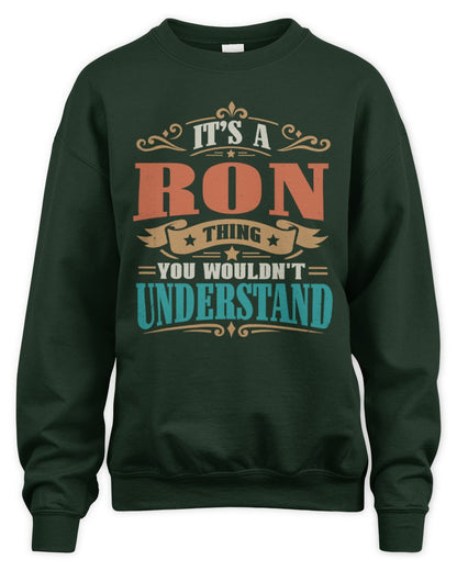 It’s a Name Thing Personalized Retro T-Shirt RON M1-47 / Unisex Sweatshirt / forest green