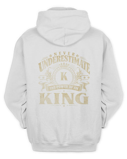Never Underestimate Your Name Luxury Logo Shirt KING M1-63 / Unisex Hoodie / white