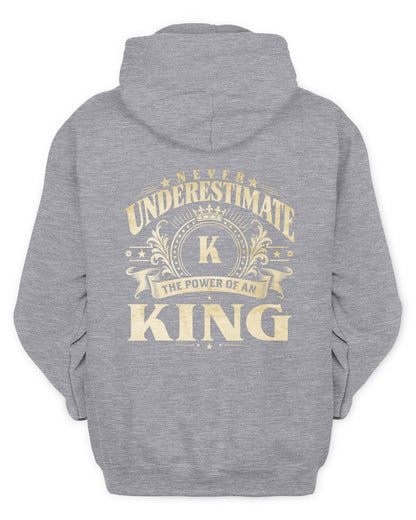 Never Underestimate Your Name Luxury Logo Shirt KING M1-63 / Unisex Hoodie / sport grey