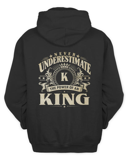 Never Underestimate Your Name Luxury Logo Shirt KING M1-63 / Unisex Hoodie / black