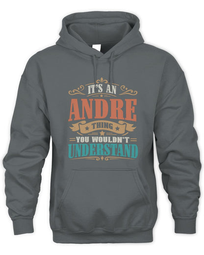 It’s a Name Thing Personalized Retro T-Shirt ANDRE M1-47 / Unisex Hoodie / charcoal