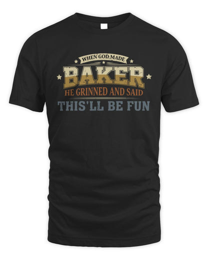 When God Made Your Name Funny Heritage T-Shirt BAKER M1-80 / Unisex Standard T-Shirt / black