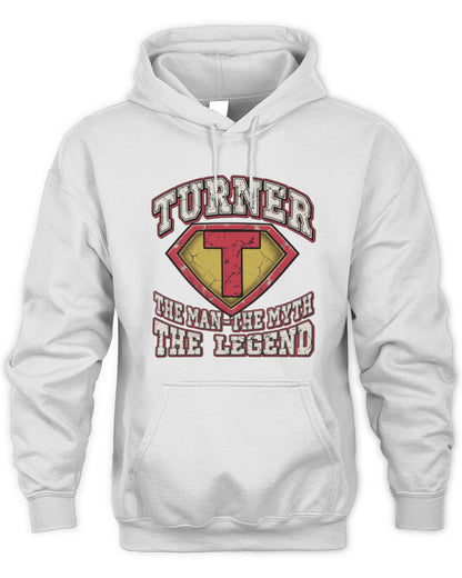 The Man The Myth The Legend Superman Graphic T-Shirt TURNER M1-74 / Unisex Hoodie / white