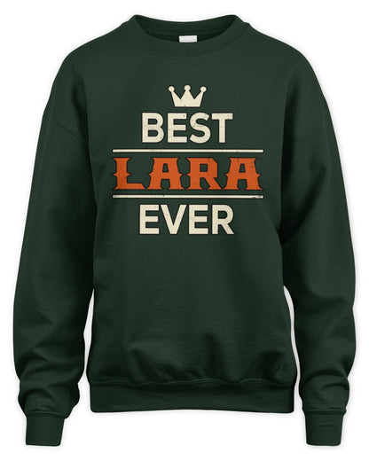 Best Your Name With Crown Shirt LARA M1-59 / Unisex Sweatshirt / forest green