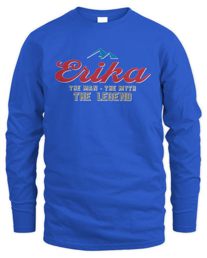 The Man The Myth The Legend Coors Light Beer T-Shirt ERIKA M1-S84 / Men's Long Sleeved T-Shirt / royal