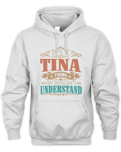 It’s a Name Thing Personalized Retro T-Shirt TINA M1-47 / Unisex Hoodie / white