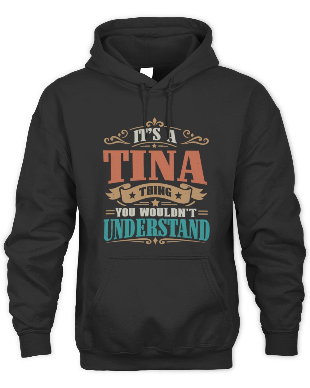 It’s a Name Thing Personalized Retro T-Shirt TINA M1-47 / Unisex Hoodie / black