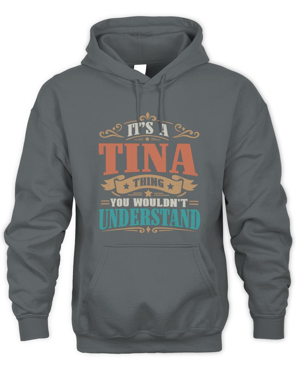 It’s a Name Thing Personalized Retro T-Shirt TINA M1-47 / Unisex Hoodie / charcoal