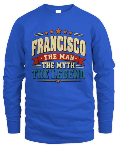 The Man The Myth The Legend Ribbon Vintage T-Shirt FRANCISCO M1-56 / Men's Long Sleeved T-Shirt / royal