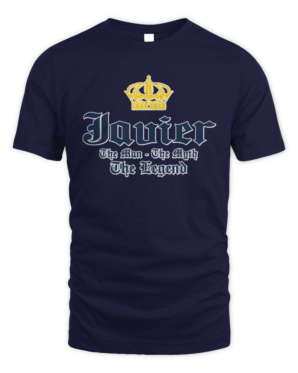 The Man The Myth The Legend Corona Beer T-Shirt JAVIER M1-S83 / Unisex Standard T-Shirt / navy