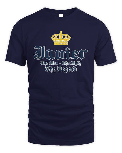 The Man The Myth The Legend Corona Beer T-Shirt JAVIER M1-S83 / Unisex Standard T-Shirt / navy