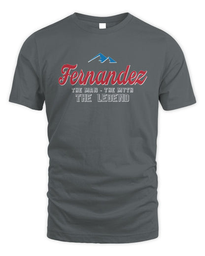 The Man The Myth The Legend Coors Light Beer T-Shirt FERNANDEZ M1-S84 / Unisex Standard T-Shirt / charcoal