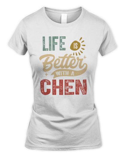 Life Is Better With a Name Personalized Retro T-Shirt CHEN-48 / Women's Standard T-Shirt / white