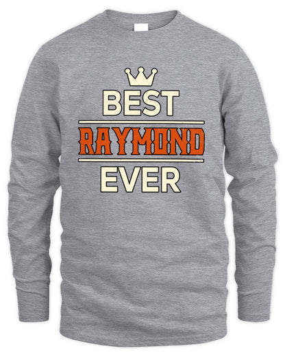 Best Your Name With Crown Shirt RAYMOND M1-59 / Men's Long Sleeved T-Shirt / sport grey