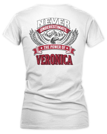 Never Underestimate Your Name Eagle Mountain Shirt VERONICA M1-61 / Women's V-Neck T-Shirt / white