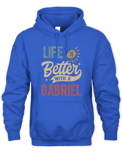 Life Is Better With a Name Personalized Retro T-Shirt GABRIEL-48 / Unisex Hoodie / royal