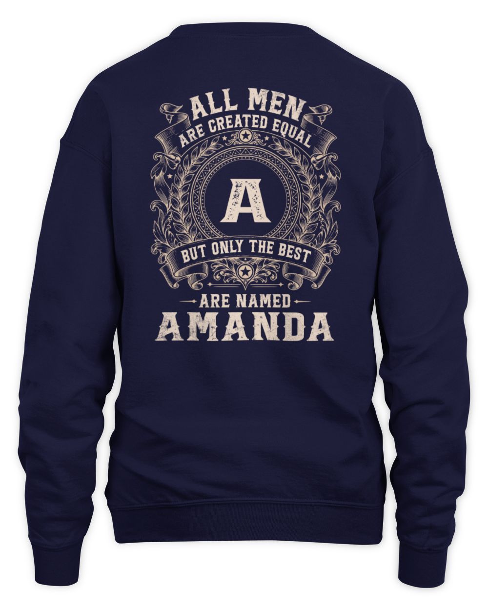 All Men Are Created Equal Cool Logo Shirt AMANDA M1-60 / Unisex Sweatshirt / navy