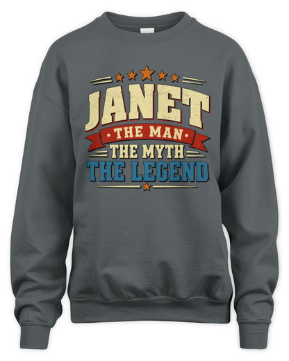 The Man The Myth The Legend Ribbon Vintage T-Shirt JANET M1-56 / Unisex Sweatshirt / charcoal