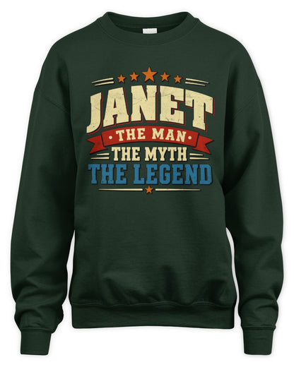 The Man The Myth The Legend Ribbon Vintage T-Shirt JANET M1-56 / Unisex Sweatshirt / forest green