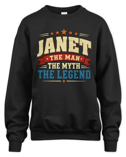 The Man The Myth The Legend Ribbon Vintage T-Shirt JANET M1-56 / Unisex Sweatshirt / black