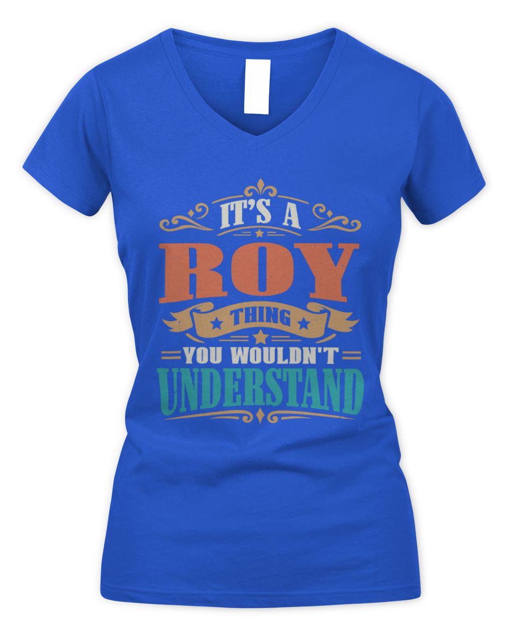 It’s a Name Thing Personalized Retro T-Shirt ROY M1-47 / Women's V-Neck T-Shirt / royal