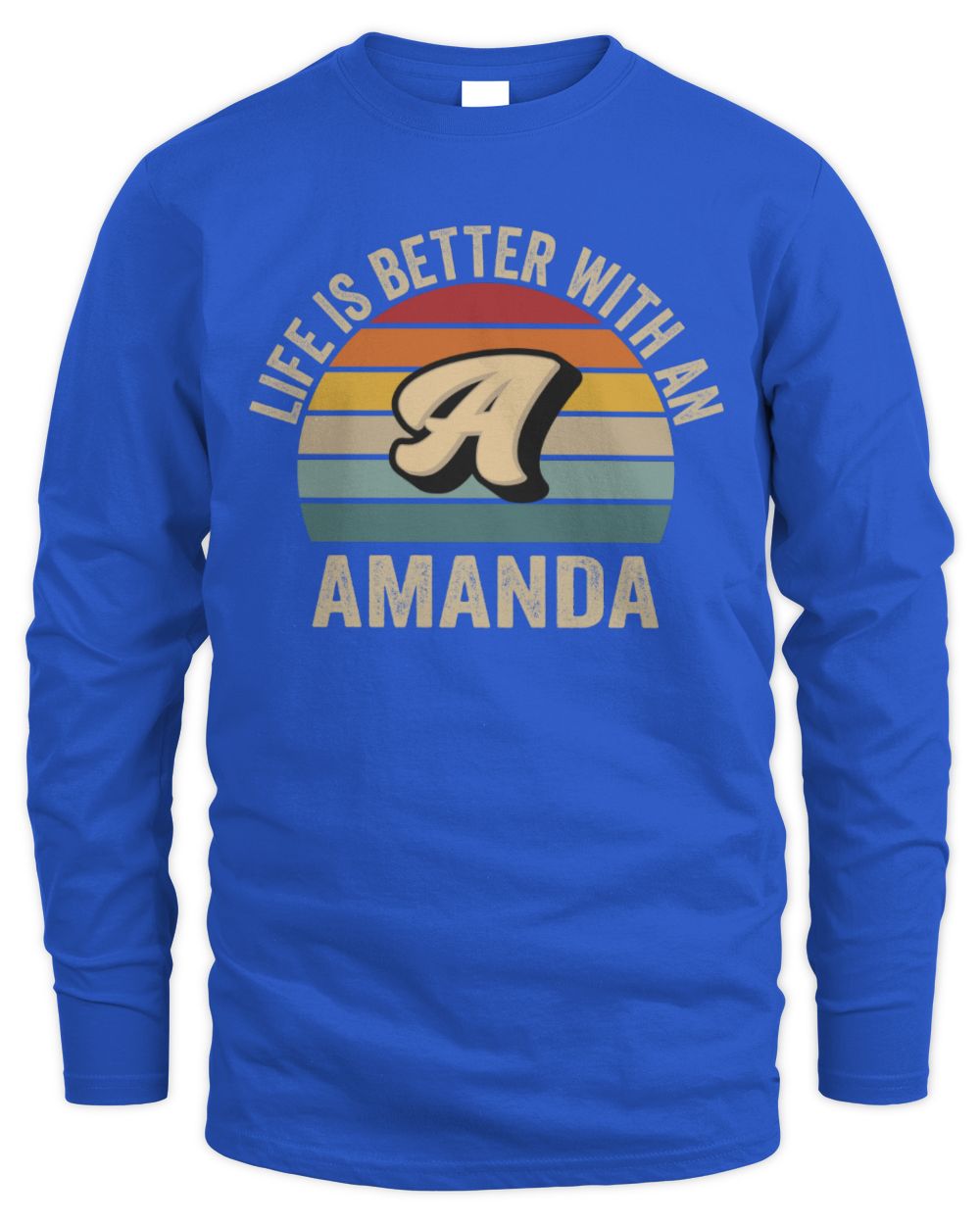 Life Is Better with Name Vintage Sun Shirt AMANDA M1-50 / Men's Long Sleeved T-Shirt / royal