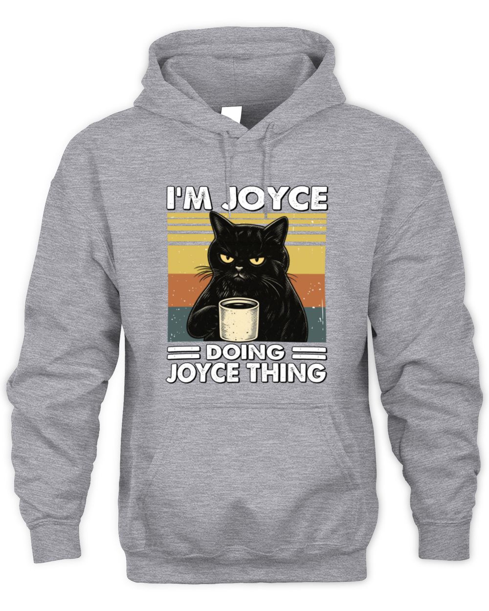 I'm Name Doing Name Thing Grumpy Black Cat Shirt JOYCE M1-79 / Unisex Hoodie / sport grey