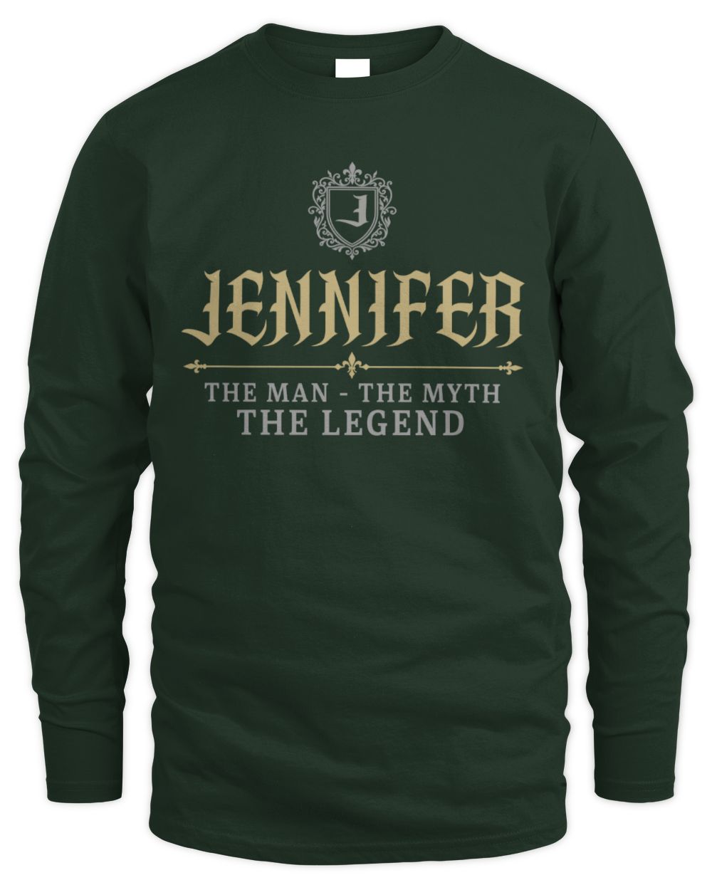 The Man The Myth The Legend Western Shirt JENNIFER M1-78 / Men's Long Sleeved T-Shirt / forest green