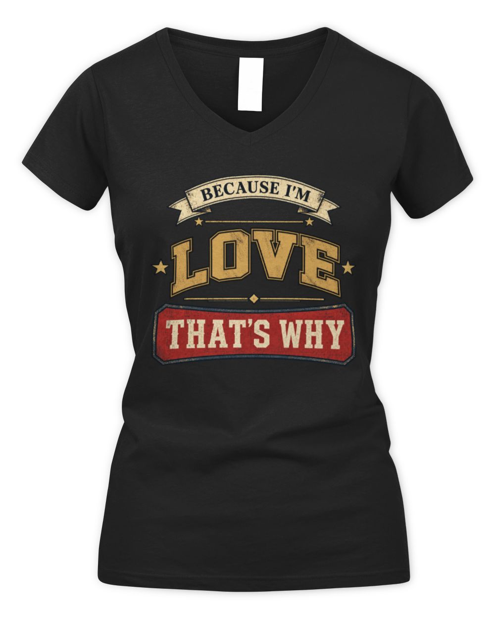 Because I'm Name That's Why Americana T-Shirt LOVE M1-S88 / Women's V-Neck T-Shirt / black