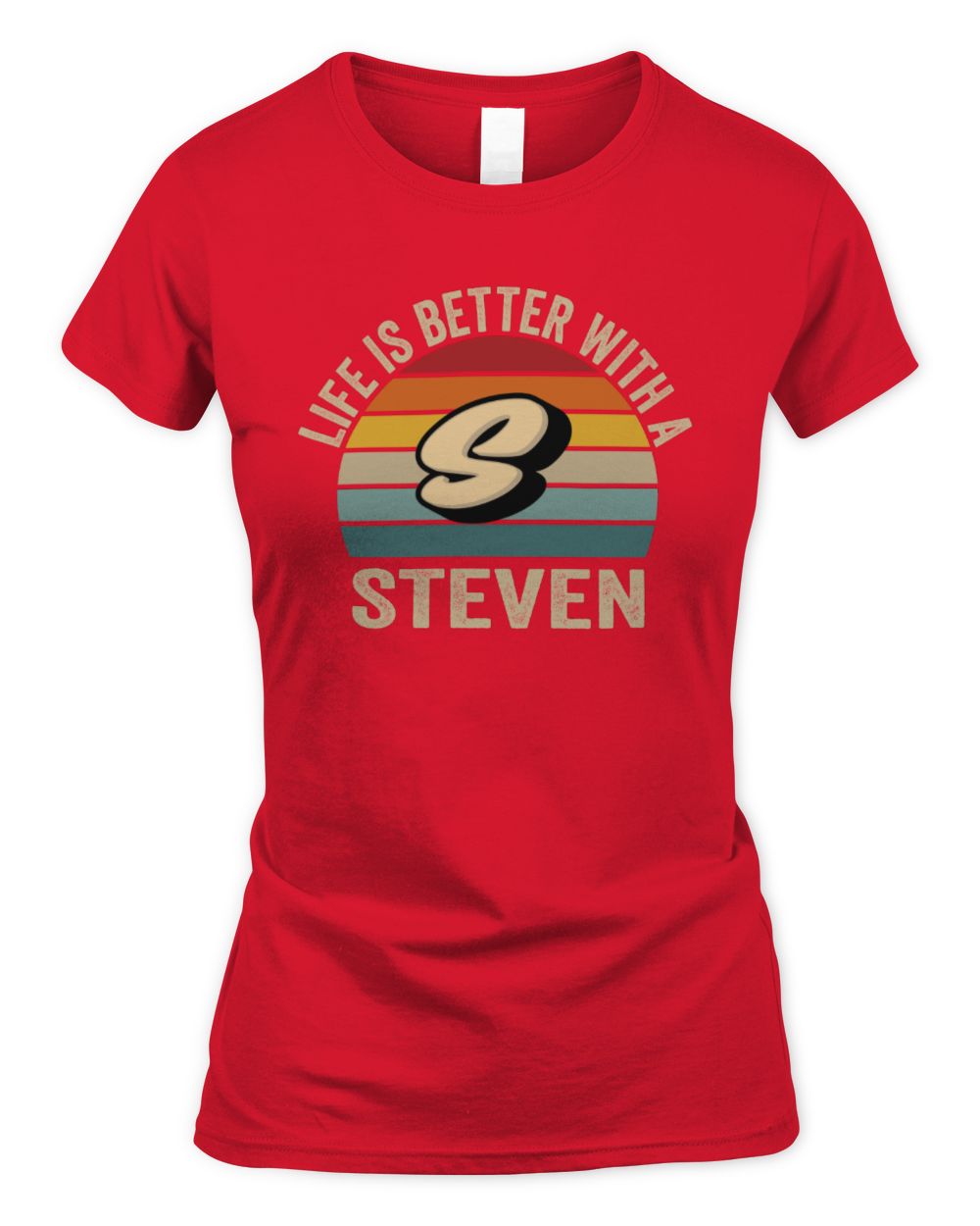Life Is Better with Name Vintage Sun Shirt STEVEN M1-50 / Women's Standard T-Shirt / red