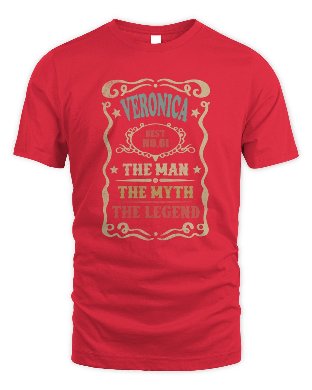 The Man The Myth The Legend Vintage Gold Wine Shirt VERONICA M1-52 / Unisex Standard T-Shirt / red