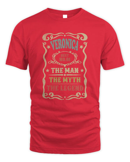 The Man The Myth The Legend Vintage Gold Wine Shirt VERONICA M1-52 / Unisex Standard T-Shirt / red