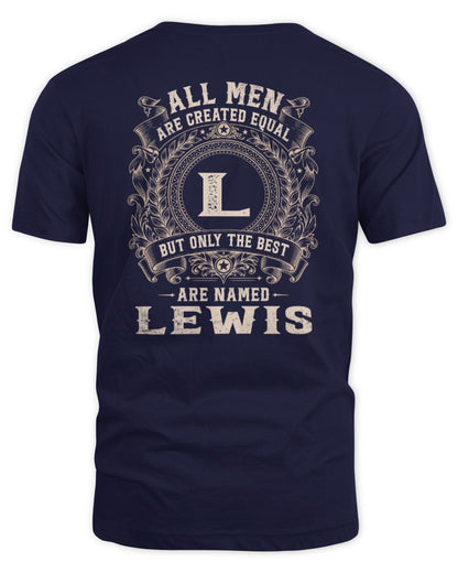 All Men Are Created Equal Cool Logo Shirt LEWIS M1-60 / Unisex Standard T-Shirt / navy