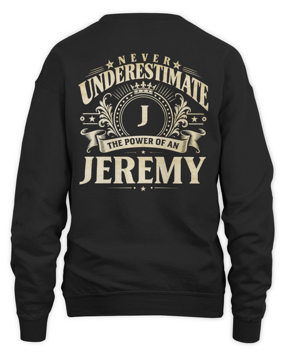 Never Underestimate Your Name Luxury Logo Shirt JEREMY M1-63 / Unisex Sweatshirt / black