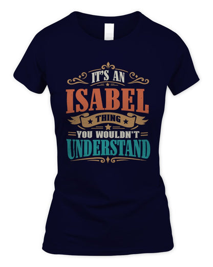 It’s a Name Thing Personalized Retro T-Shirt ISABEL M1-47 / Women's Standard T-Shirt / navy