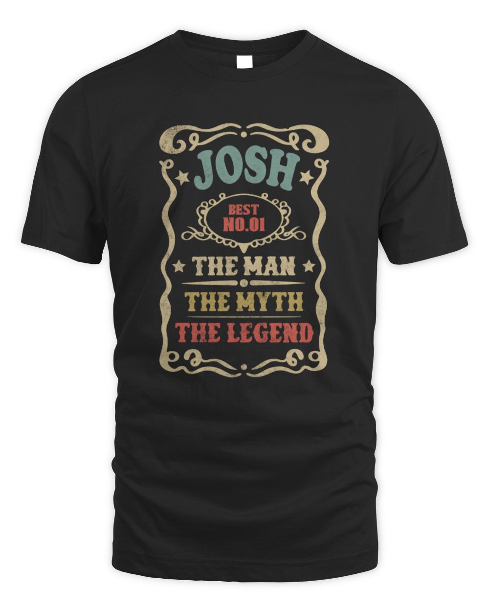 The Man The Myth The Legend Vintage Gold Wine Shirt JOSH M1-52 / Unisex Standard T-Shirt / black