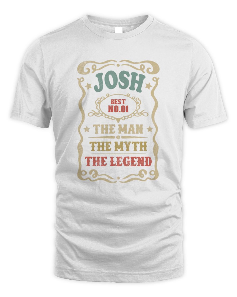 The Man The Myth The Legend Vintage Gold Wine Shirt JOSH M1-52 / Unisex Standard T-Shirt / white