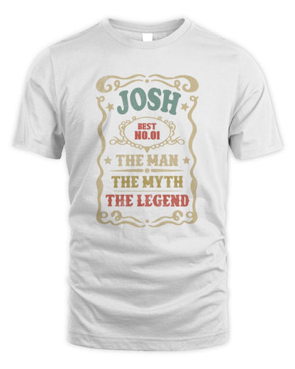 The Man The Myth The Legend Vintage Gold Wine Shirt JOSH M1-52 / Unisex Standard T-Shirt / white
