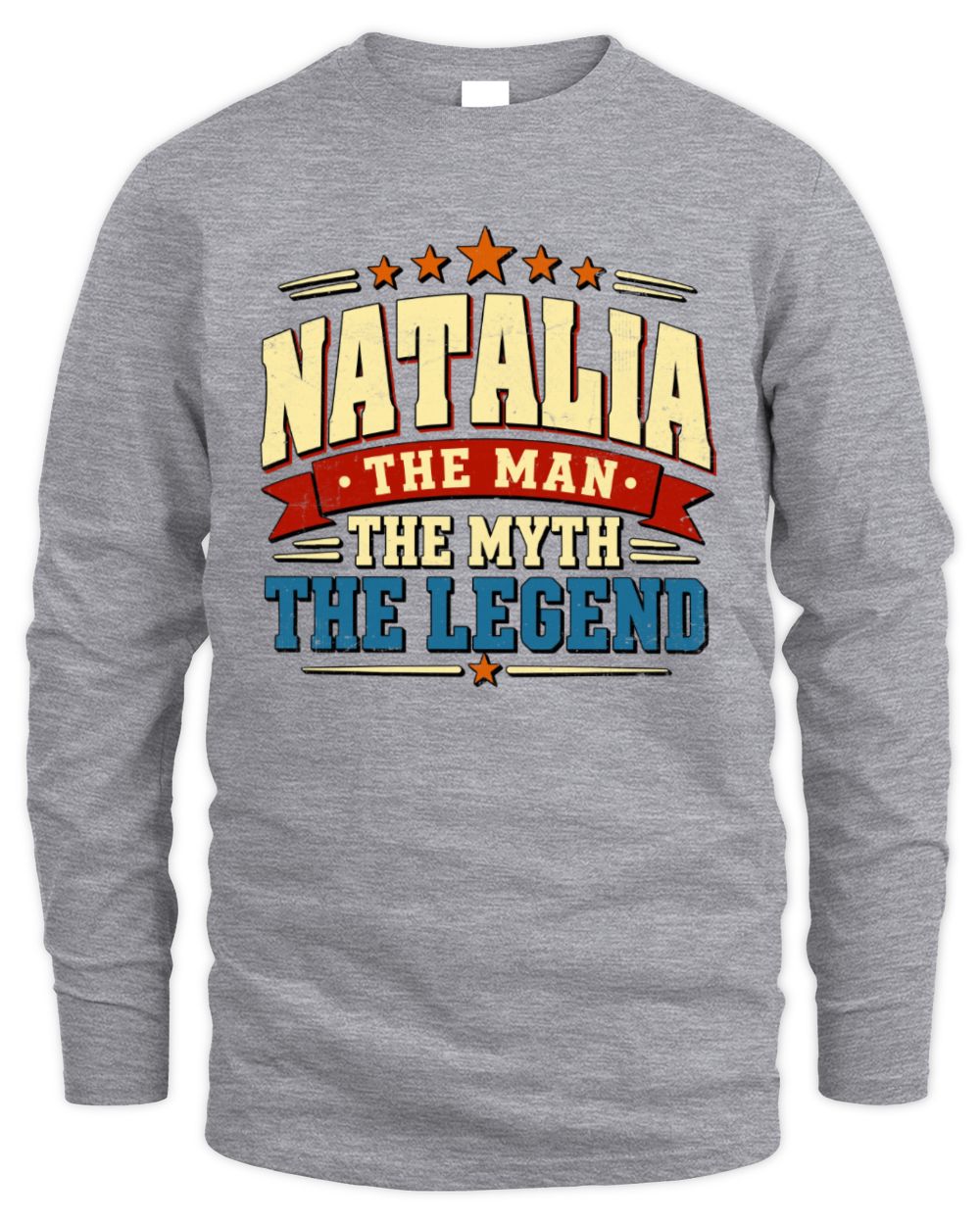 The Man The Myth The Legend Ribbon Vintage T-Shirt NATALIA M1-56 / Men's Long Sleeved T-Shirt / sport grey