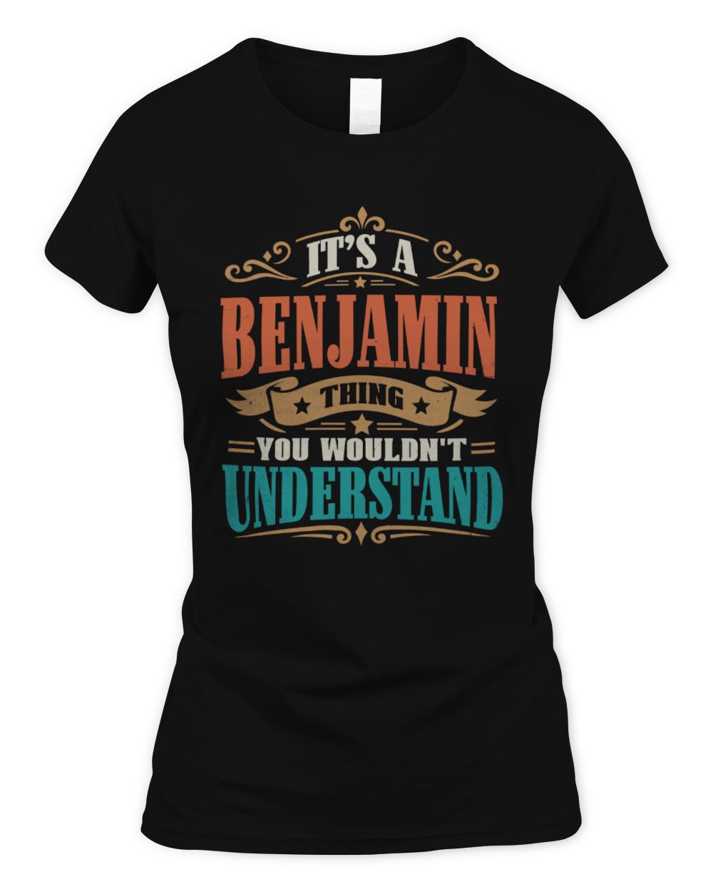 It’s a Name Thing Personalized Retro T-Shirt BENJAMIN M1-47 / Women's Standard T-Shirt / black