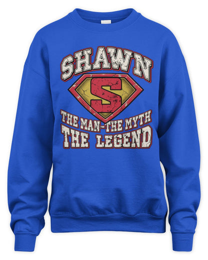 The Man The Myth The Legend Superman Graphic T-Shirt SHAWN M1-74 / Unisex Sweatshirt / royal
