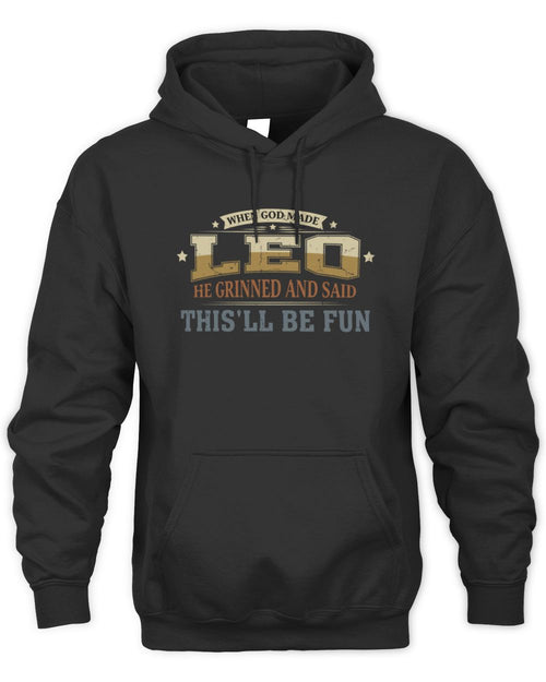 When God Made Your Name Funny Heritage T-Shirt LEO M1-80 / Unisex Hoodie / black