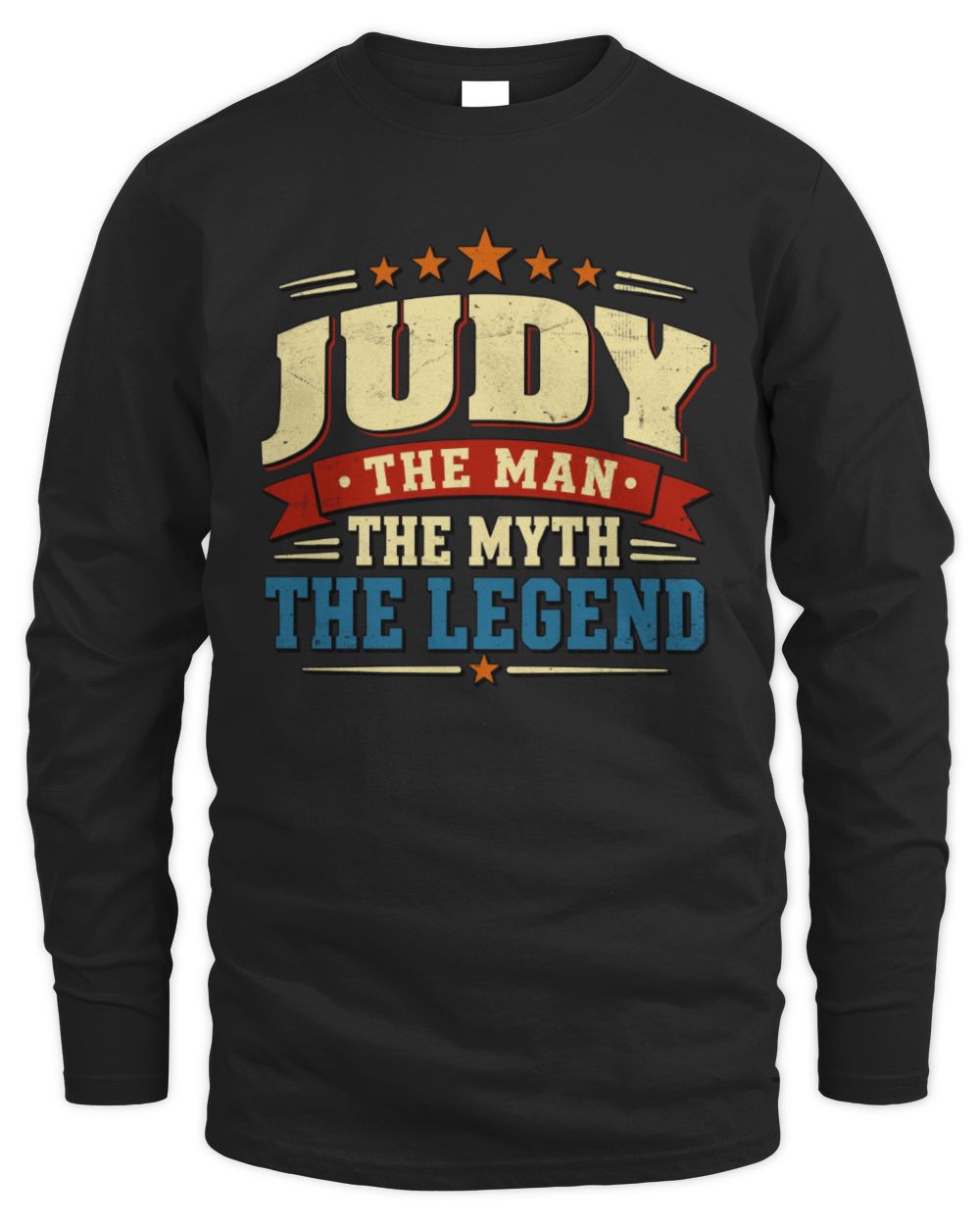 The Man The Myth The Legend Ribbon Vintage T-Shirt JUDY M1-56 / Men's Long Sleeved T-Shirt / black