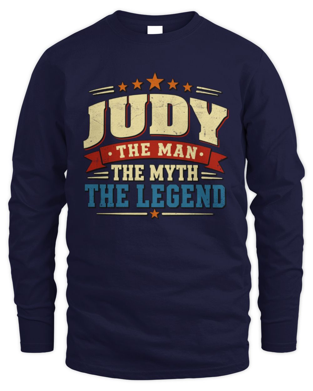 The Man The Myth The Legend Ribbon Vintage T-Shirt JUDY M1-56 / Men's Long Sleeved T-Shirt / navy