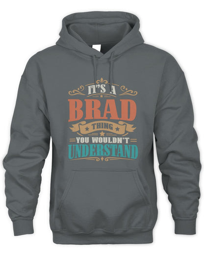 It’s a Name Thing Personalized Retro T-Shirt BRAD M1-47 / Unisex Hoodie / charcoal