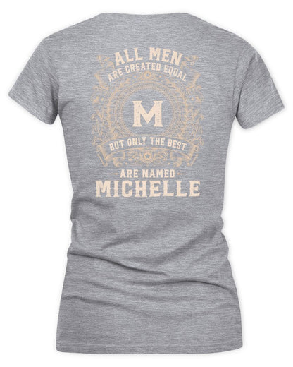 All Men Are Created Equal Cool Logo Shirt MICHELLE M1-60 / Women's V-Neck T-Shirt / sport grey